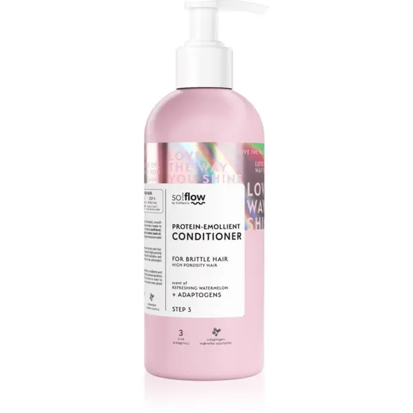 so!flow so!flow High Porosity Hair Protein-Emollient Conditioner regenerator za učvršćivanje za lomljivu i iscrpljenu kosu 400 ml
