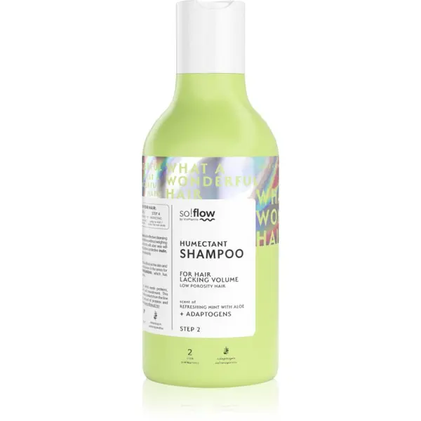 so!flow so!flow Low Porosity Hair Humectant Shampoo šampon za čišćenje za kosu bez volumena 400 ml