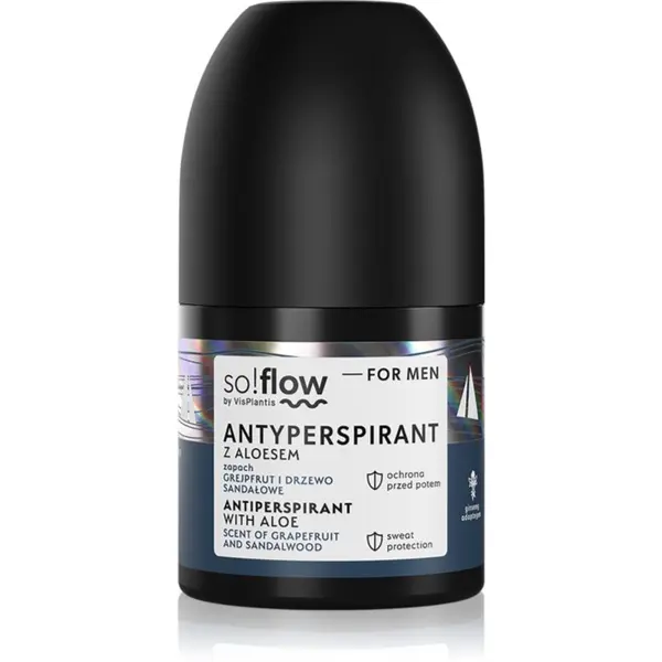 so!flow so!flow Men Antiperspirant antiperspirant roll-on za muškarce Aloe scent of Grapefruit and Sandalwood 50 ml