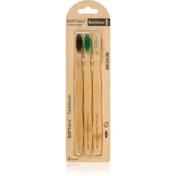 SOFTdent SOFTdent Bamboo Medium - 3 pack četkica za zube od bambusa 3 kom