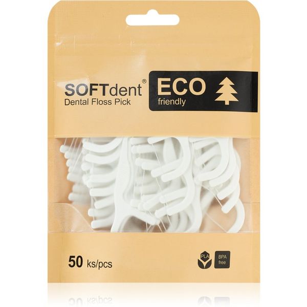 SOFTdent SOFTdent ECO Dental Floss Pick zubne čačkalice s koncem 50 kom