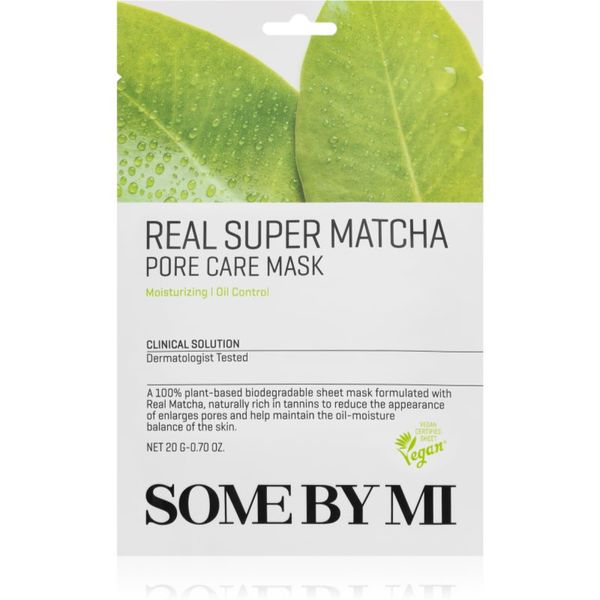 Some By Mi Some By Mi Daily Solution Super Matcha Pore Care njegujuća sheet maska za sužavanje pora i mat izgled lica 20 g
