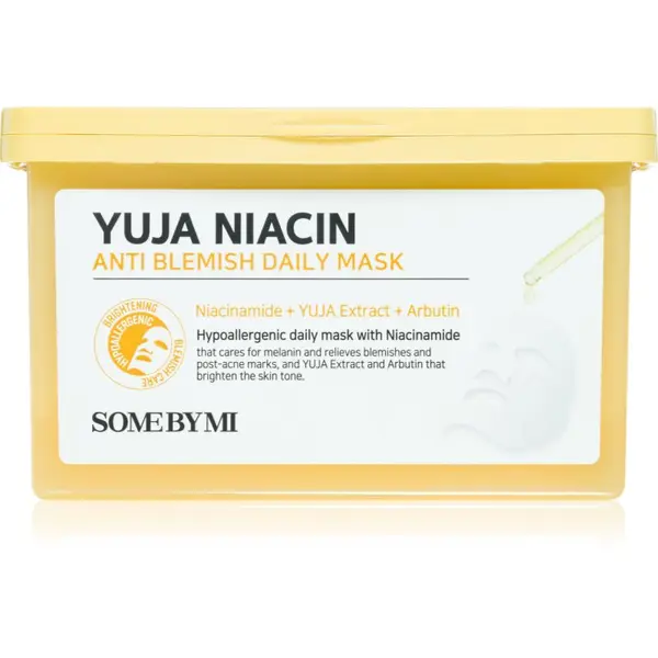 Some By Mi Some By Mi Yuja Niacin Anti Blemish Daily Mask sheet maska za blistav ten za ujednačavanje tena lica veliko pakiranje 30 kom