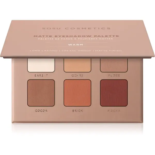 SOSU Cosmetics SOSU Cosmetics Matte Eyeshadow Palette paleta sjenila za oči nijansa Warm 6x1.3 g