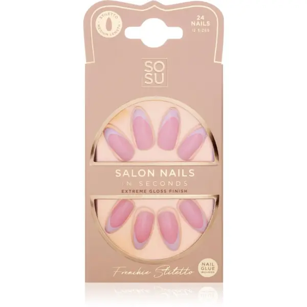 SOSU Cosmetics SOSU Cosmetics Salon Nails Umjetni nokti nijansa Frenchie 24 kom