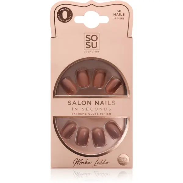 SOSU Cosmetics SOSU Cosmetics Salon Nails Umjetni nokti nijansa Mocha Latte 30 kom