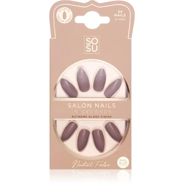 SOSU Cosmetics SOSU Cosmetics Salon Nails Umjetni nokti nijansa Nudist 24 kom