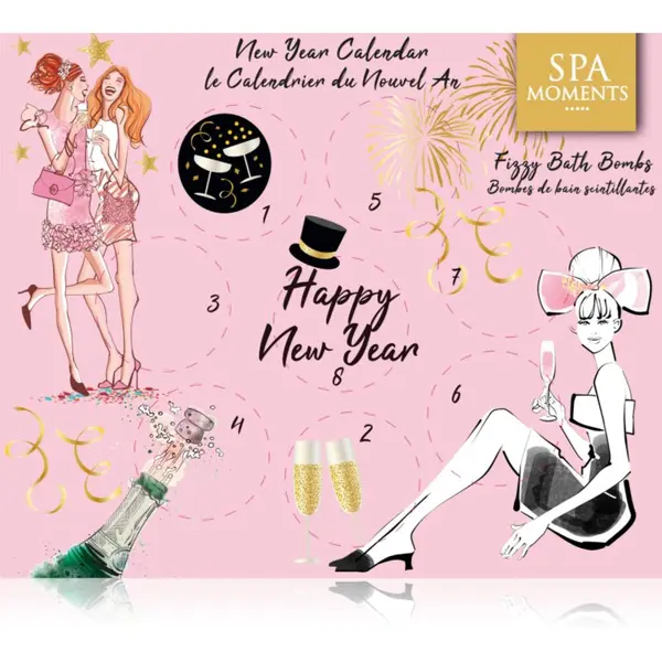 Spa Moments Spa Moments Happy New Year Sparkling Bath Bombs kalendar za odbrojavanje do Nove godine