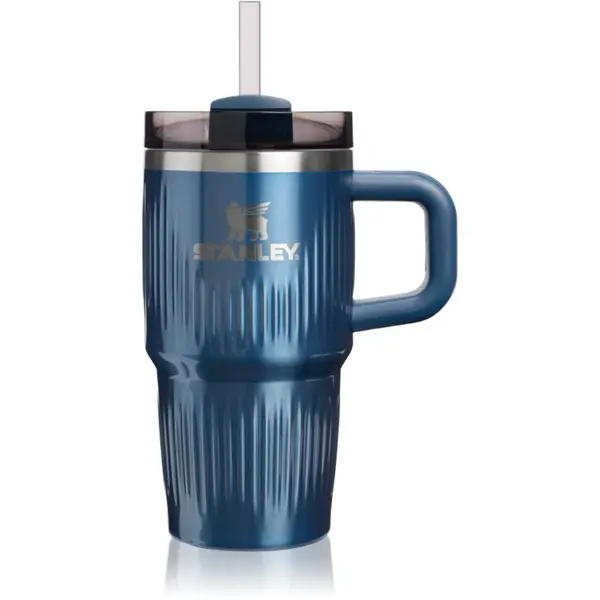 Stanley Stanley Quencher H2.O Fluted Tumbler tumbler od nehrđajućeg čelika sa slamkom mali Glacial Blue Shine 590 ml