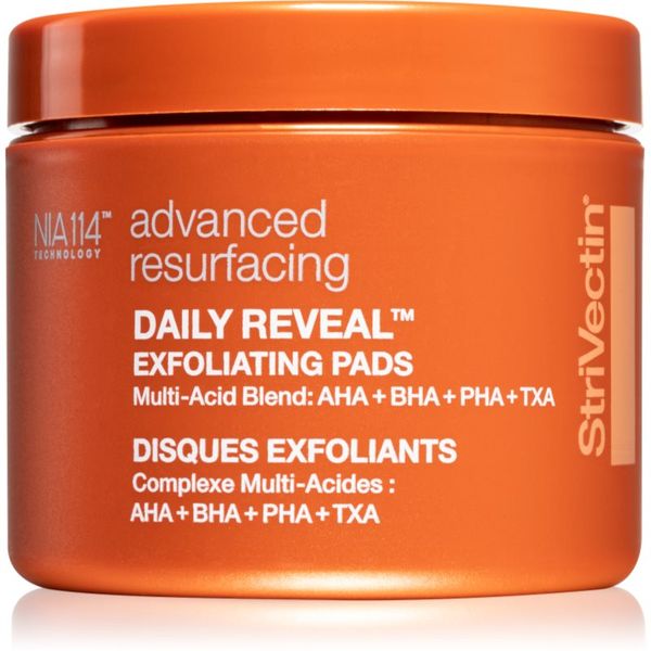 StriVectin StriVectin Advanced Resurfacing Daily Reveal Exfoliating Pads eksfolijacijske blazinice za zaglađivanje kože lica i smanjenje pora 60 kom