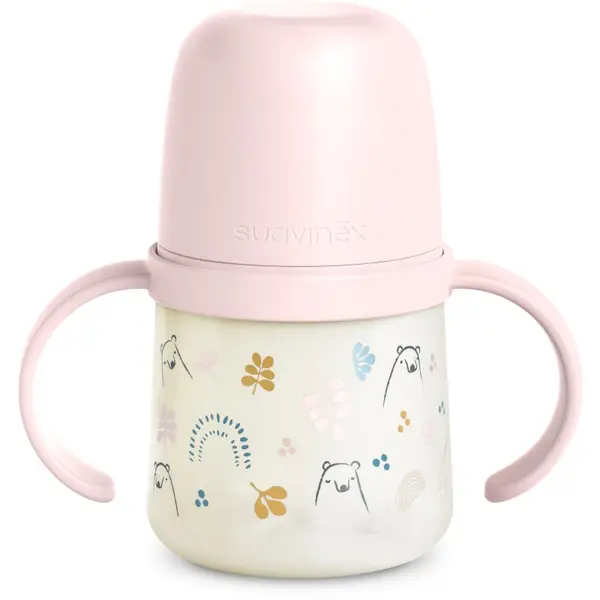Suavinex Suavinex Bear dječja bočica s ručkama Pink 150 ml