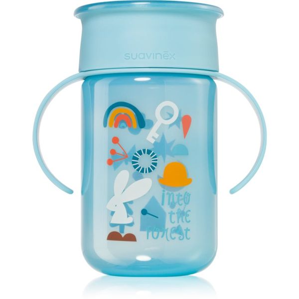 Suavinex Suavinex Forest 360° šalica za učenje pijenja s ručkama 12 m+ Blue 340 ml