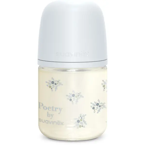 Suavinex Suavinex Poetry SX Pro Physiological S staklena bočica za bebe 0 m+ Slow Flow - Blue 120 ml