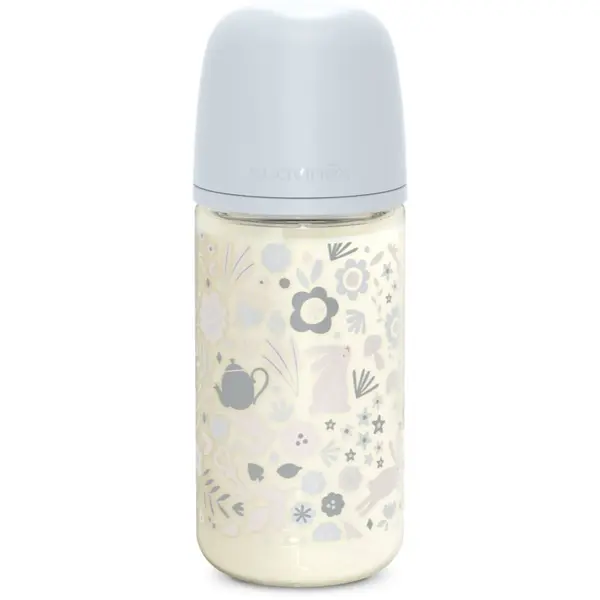 Suavinex Suavinex Wonderland SX Pro Physiological Anti-Colic Glass staklena bočica za bebe M Medium Flow 3 m+ Liberty Blue 240 ml