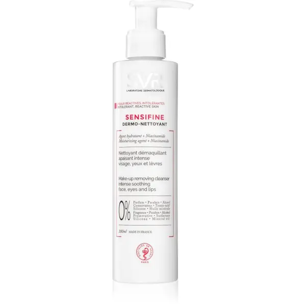 SVR SVR Sensifine umirujuće mlijeko za čišćenje za osjetljivo lice sklono crvenilu 200 ml