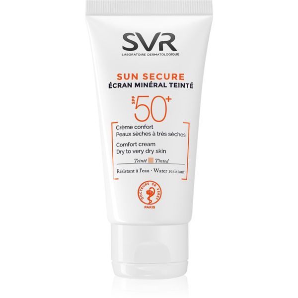 SVR SVR Sun Secure mineralna krema za toniranje za suhu i vrlo suhu kožu lica SPF 50+ 50 ml