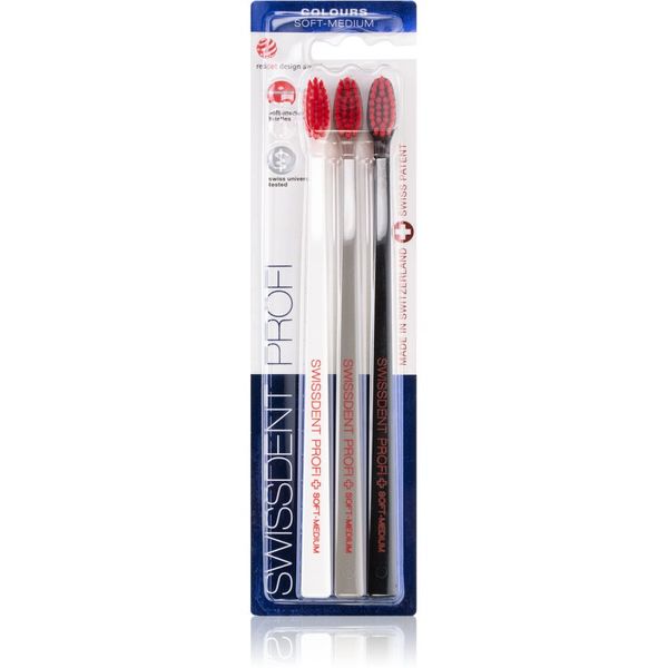 Swissdent Swissdent Profi Colours četkice za zube soft-medium 3 kom