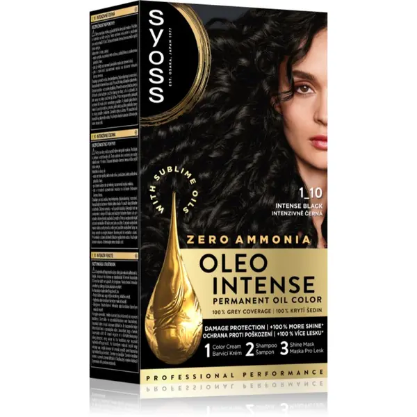 Syoss Syoss Oleo Intense trajna boja za kosu s uljem nijansa 1-10 Intense Black 1 kom