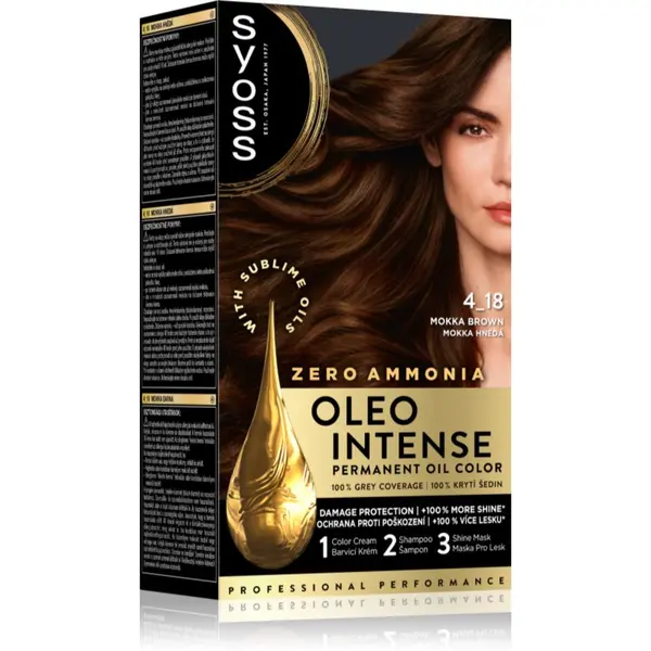 Syoss Syoss Oleo Intense trajna boja za kosu s uljem nijansa 4-18 Mokka Brown 1 kom