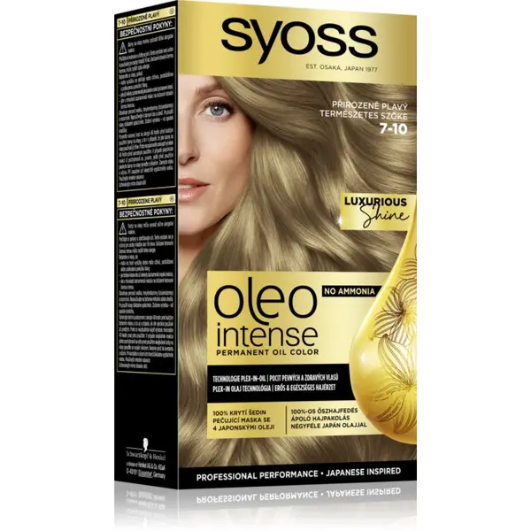 Syoss Syoss Oleo Intense trajna boja za kosu s uljem nijansa 7-10 Natural Blond 1 kom