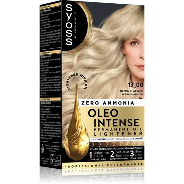 Syoss Syoss Oleo Intense trajna boja za kosu za posvjetljivanje kose nijansa 13-00 Ultra Platinum 50 ml