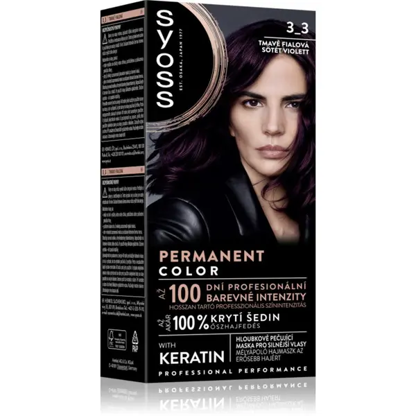 Syoss Syoss Permanent Color trajna boja za kosu nijansa 3_3 Dark Violet 1 kom