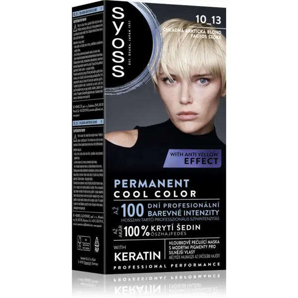 Syoss Syoss Permanent Cool Color trajna boja za kosu s hladnim podtonom nijansa 10_13 Arctic Blond 1 kom