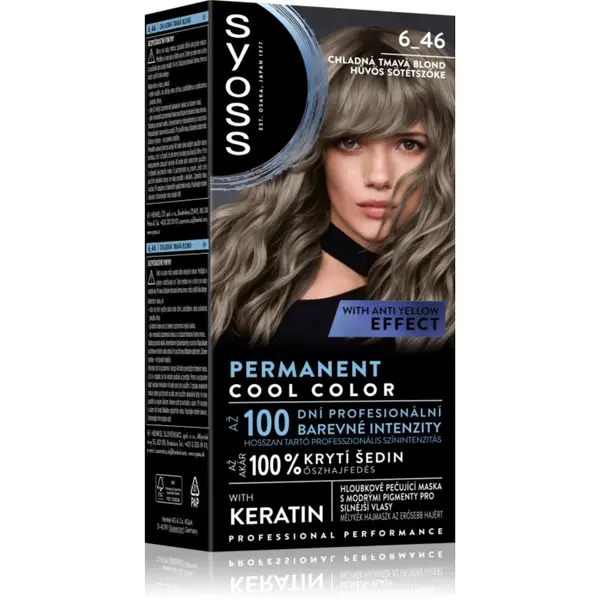 Syoss Syoss Permanent Cool Color trajna boja za kosu s hladnim podtonom nijansa 6_46 Cool Dark Blond 1 kom
