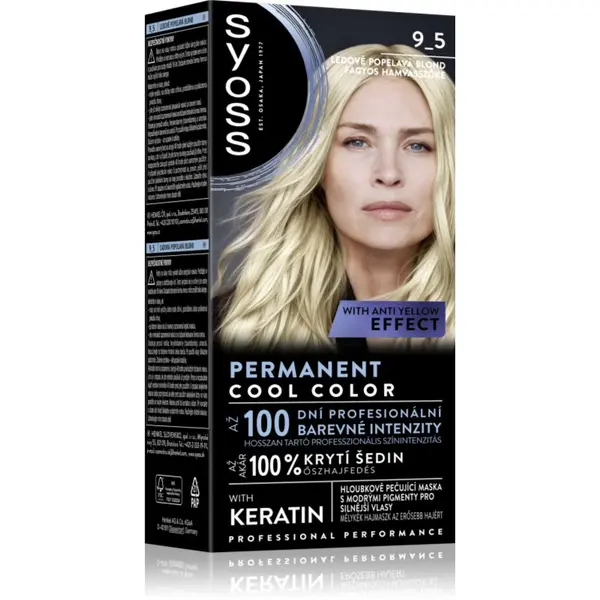 Syoss Syoss Permanent Cool Color trajna boja za kosu s hladnim podtonom nijansa 9_5 Frozen Pearl Blonde 1 kom