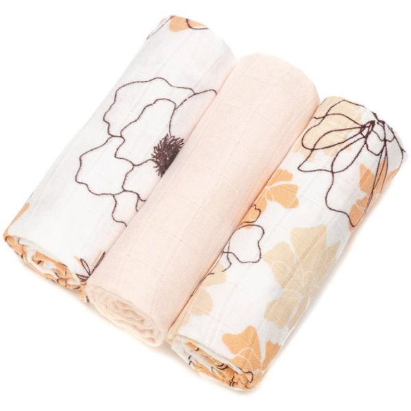 T-Tomi T-TOMI BIO Bamboo Diapers platnene pelene Flowers 70x70 cm 3 kom