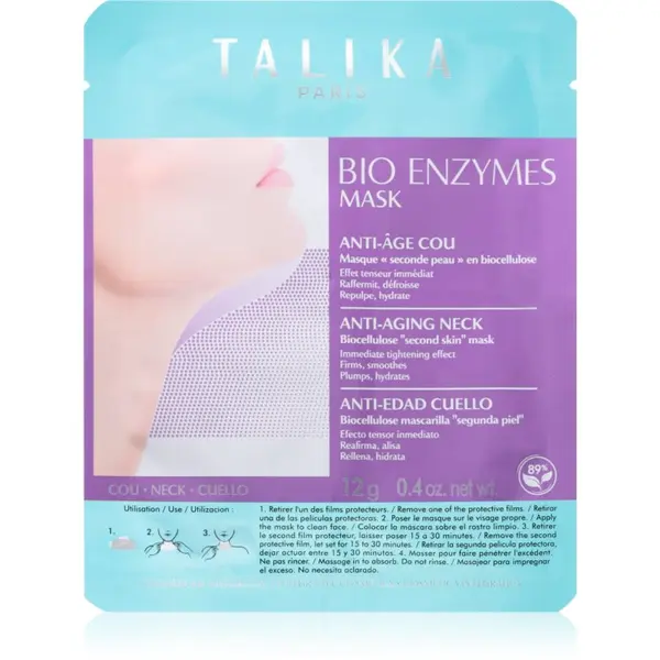 Talika Talika Bio Enzymes Anti-Aging Neck Mask Sheet maska s učvršćujućim učinkom 12 g
