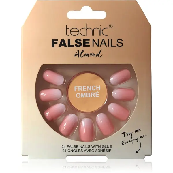 Technic Cosmetics Technic Cosmetics False Nails Almond Umjetni nokti French Ombré 24 kom