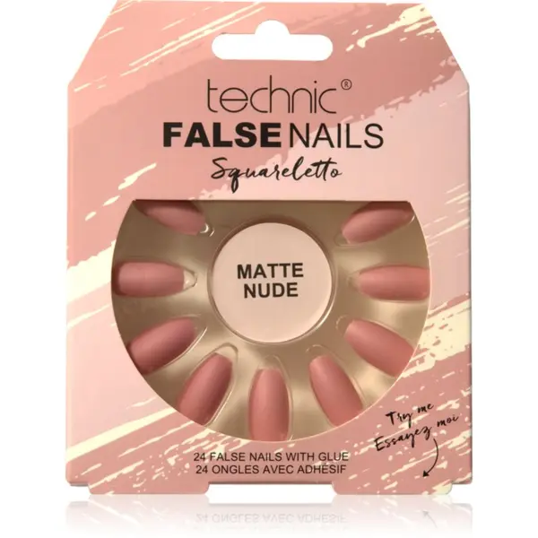 Technic Cosmetics Technic Cosmetics False Nails Sqarletto Umjetni nokti Matte Nude 24 kom