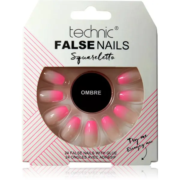 Technic Cosmetics Technic Cosmetics False Nails Squareletto Umjetni nokti Ombre 24 kom