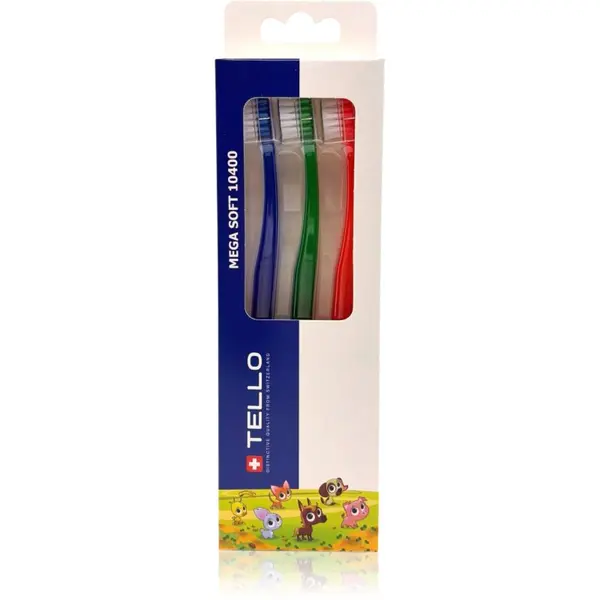 TELLO TELLO Kids 10400 Mega Soft četkice za zube za djecu 2-7 3 kom