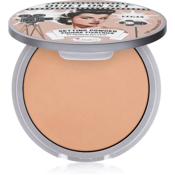 theBalm theBalm Quiet on Set matirajući puder nijansa 03 Medium Neutral 8 g