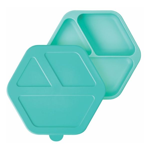 Tiny Twinkle Tiny Twinkle Silicone Plate tanjur s pregradama s poklopcem Mint 1 kom