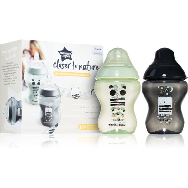 Tommee Tippee Tommee Tippee Closer To Nature Anti-colic Ollie and Pip bočica za bebe Slow Flow 0m+ 2x260 ml