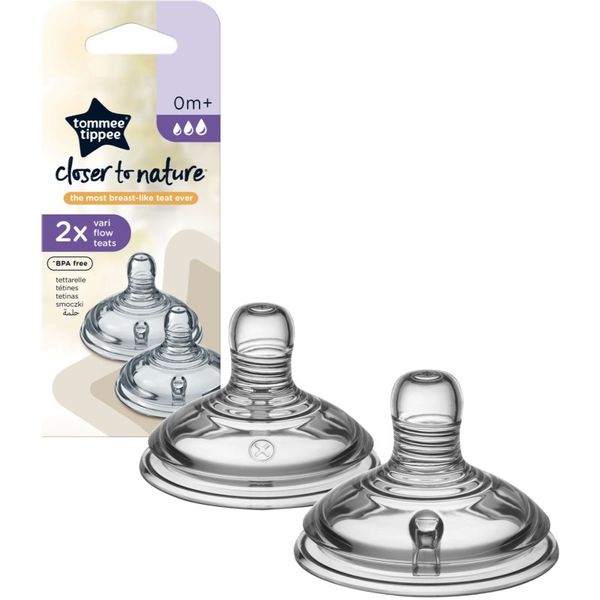 Tommee Tippee Tommee Tippee Closer To Nature Anti-colic Teat sisač za bočicu Variable Flow 0m+ 2 kom