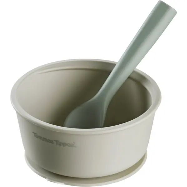 Tommee Tippee Tommee Tippee EasiStick™ Silicone Bowl & Spoon silikonska zdjelica s vakuumskim držačem 4m+ Green 1 kom