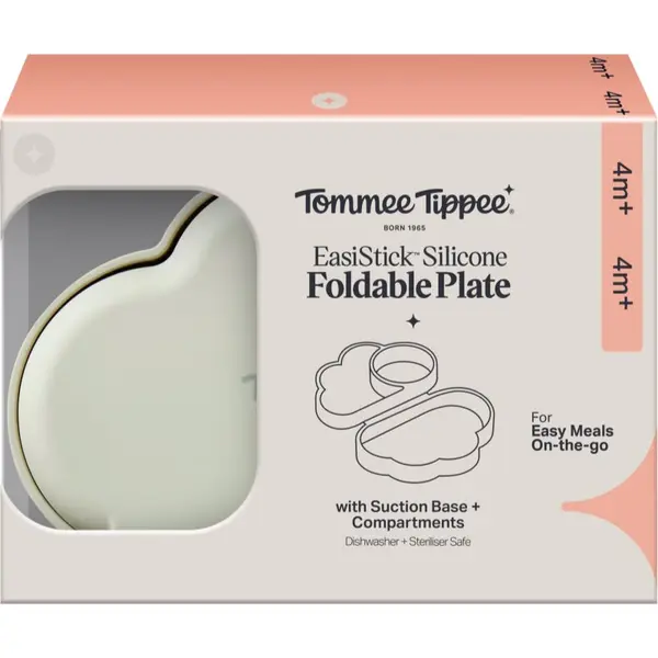 Tommee Tippee Tommee Tippee EasiStick™ Silicone Foldable Plate kutija za užinu 4m+ Green 1 kom