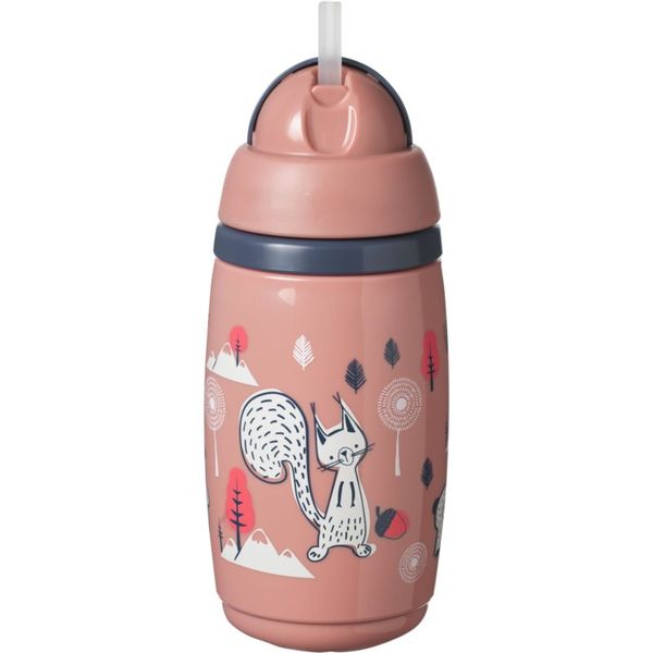 Tommee Tippee Tommee Tippee Superstar Insulated Straw šalica sa slamkom za djecu 12m+ Pink 266 ml