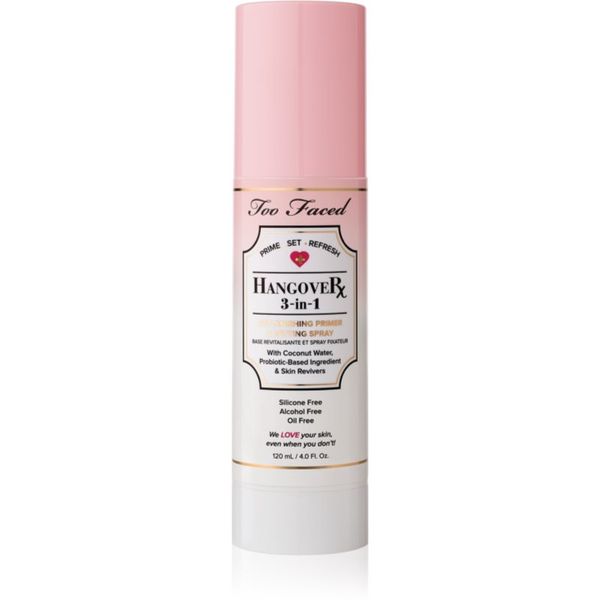 Too Faced Too Faced Hangover 3-in-1 Replenishing Primer & Setting Spray primer i sprej za fiksiranje u jednom s osvježavajućim učinkom 120 ml