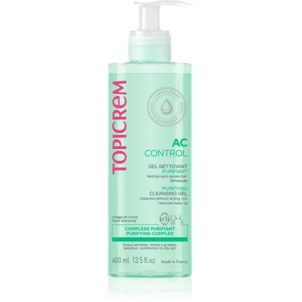 Topicrem Topicrem AC Purifying Cleansing Gel gel za dubinsko čišćenje masne i osjetljive kože lica 400 ml