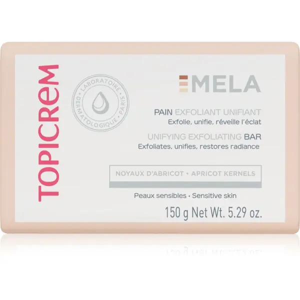 Topicrem Topicrem MELA Unifying Exfoliating Bar sapun za čišćenje s eksfolijacijskim učinkom za lice i tijelo 150 g
