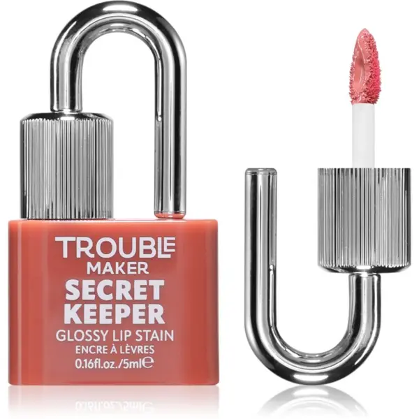Trouble Maker Trouble Maker Secret Keeper Lip Gloss Stain boja za usne za dugotrajni efekt nijansa Undercover Pink Nude 5 ml