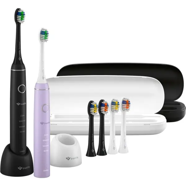 TrueLife TrueLife SonicBrush Compact sonična četkica za zube Duo Black / Lavender 2 kom