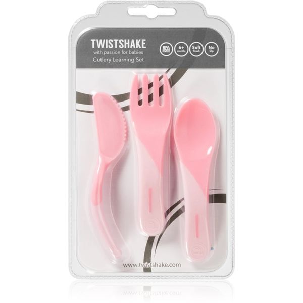 Twistshake Twistshake Learn Cutlery pribor Pink 6 m+ 3 kom