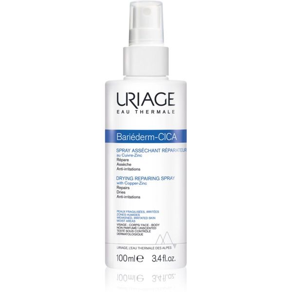 Uriage Uriage Bariéderm Drying Repairing Cica-Spray sprej za obnavljanje s bakrom i cinkom koji isušuje 100 ml