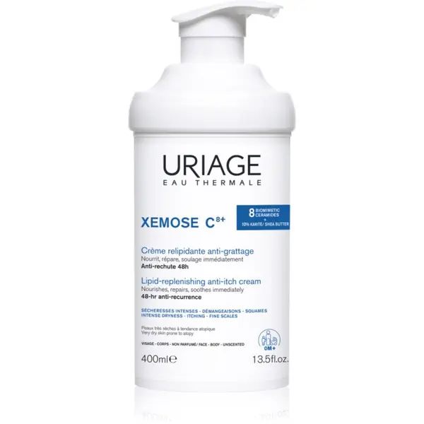 Uriage Uriage Xemose C8+ Lipid-Replenishing Anti-Irritation Cream umirujuća krema koja koži vraća lipide za vrlo suhu, osjetljivu i atopičnu kožu 400 ml